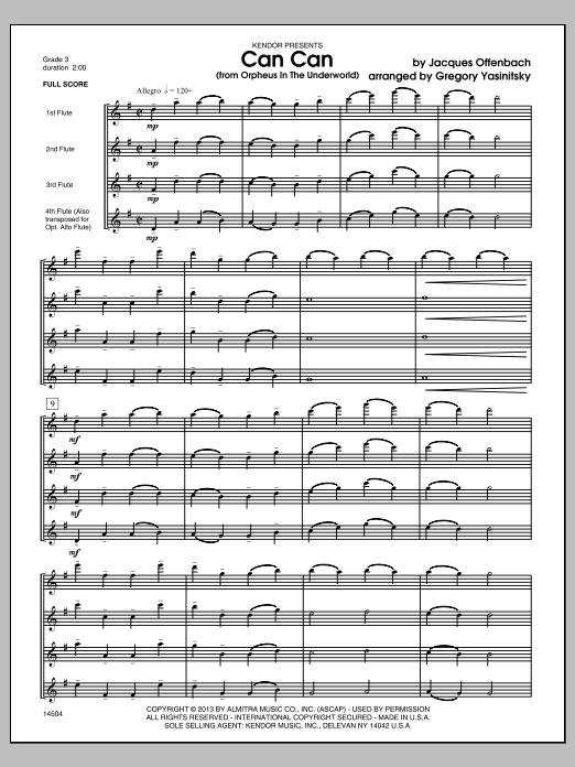 Download Gregory Yasinitsky Can Can (from Orpheus In The Underworld Sheet Music