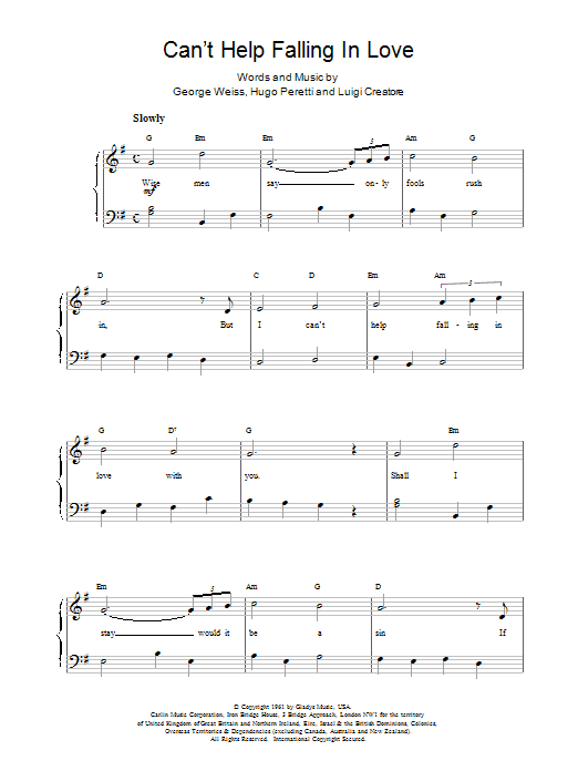 UB40 Can't Help Falling sheet music notes printable PDF score
