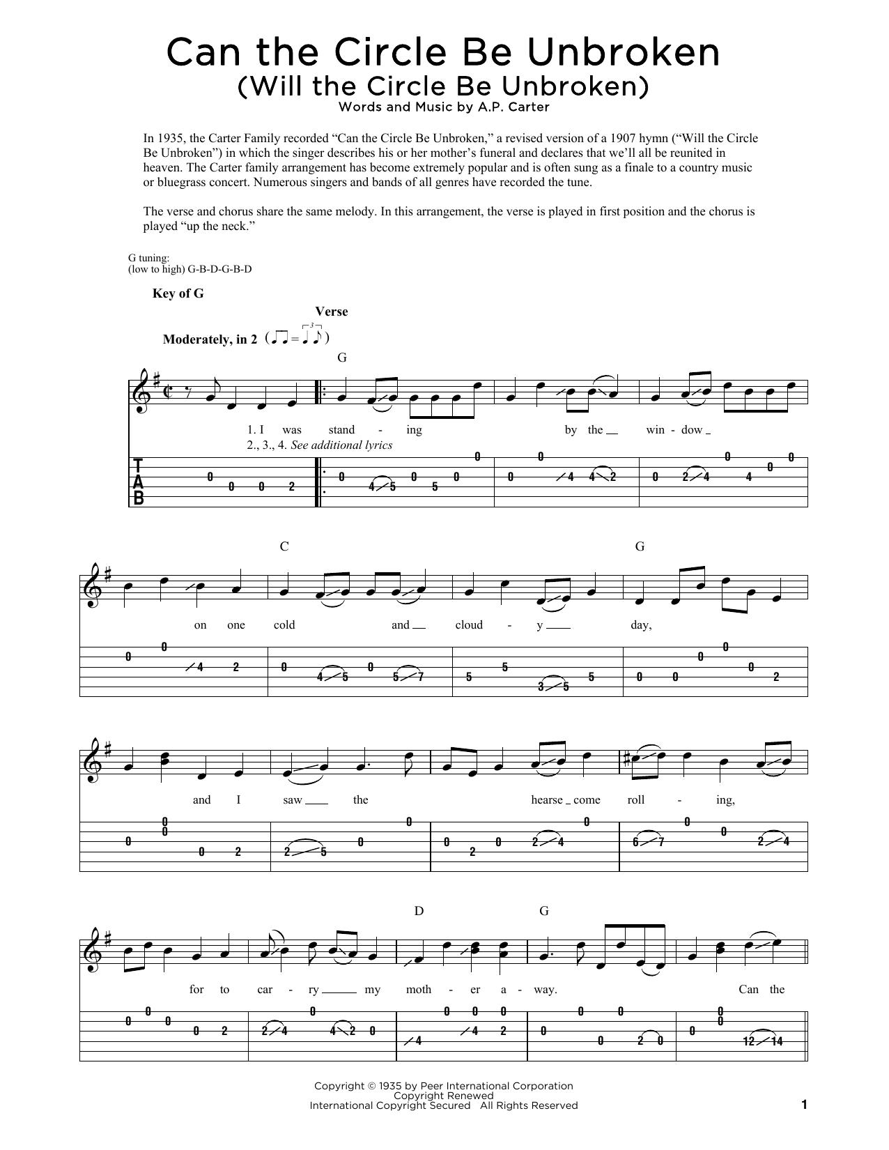 Download The Nitty Gritty Dirt Band Can The Circle Be Unbroken (Will The Ci Sheet Music