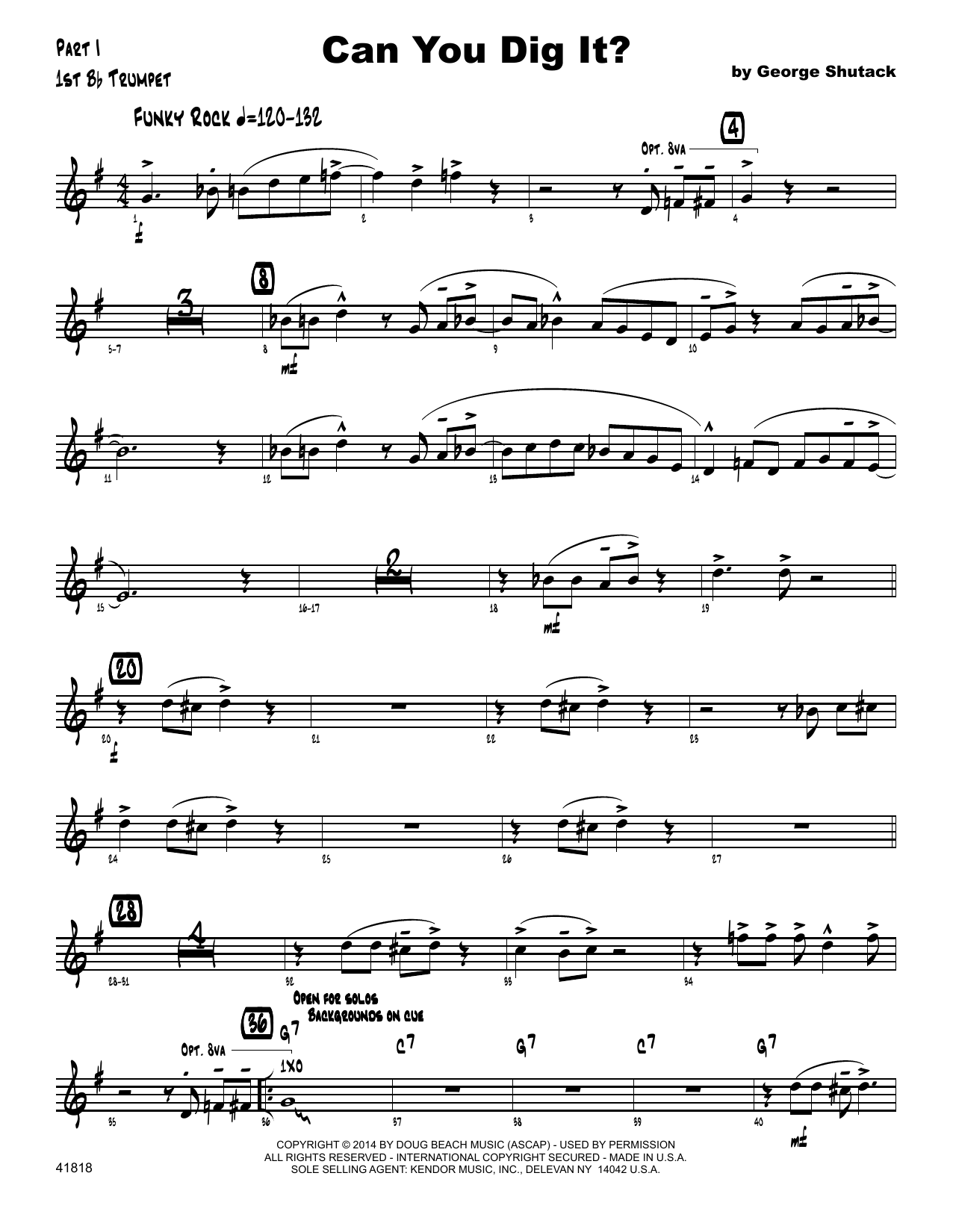 Download George Shutack Can You Dig It? - 1st Bb Trumpet Sheet Music