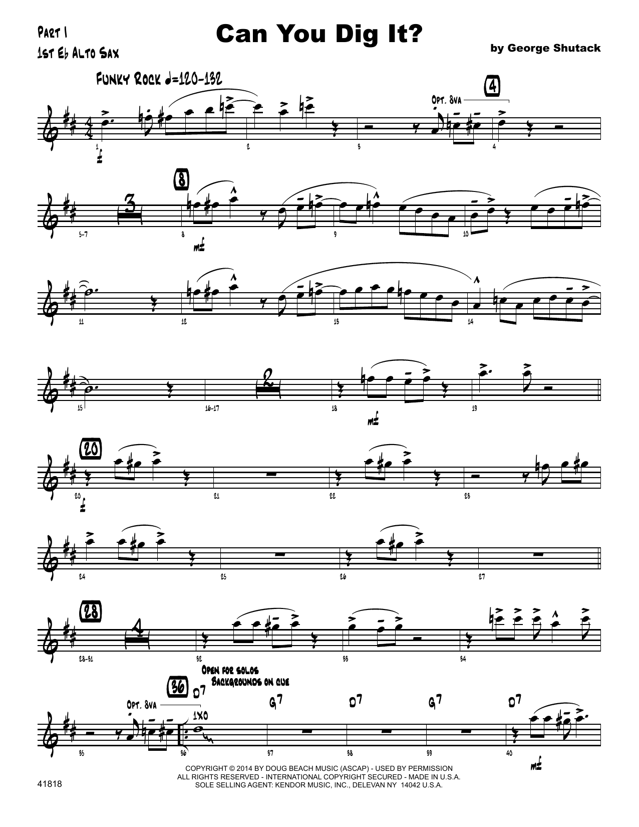 Download George Shutack Can You Dig It? - 1st Eb Alto Saxophone Sheet Music