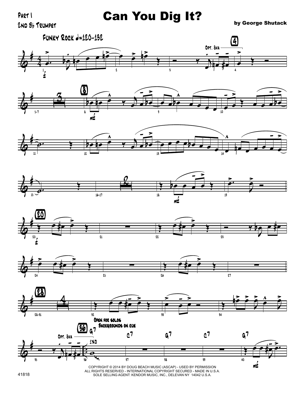 Download George Shutack Can You Dig It? - 2nd Bb Trumpet Sheet Music