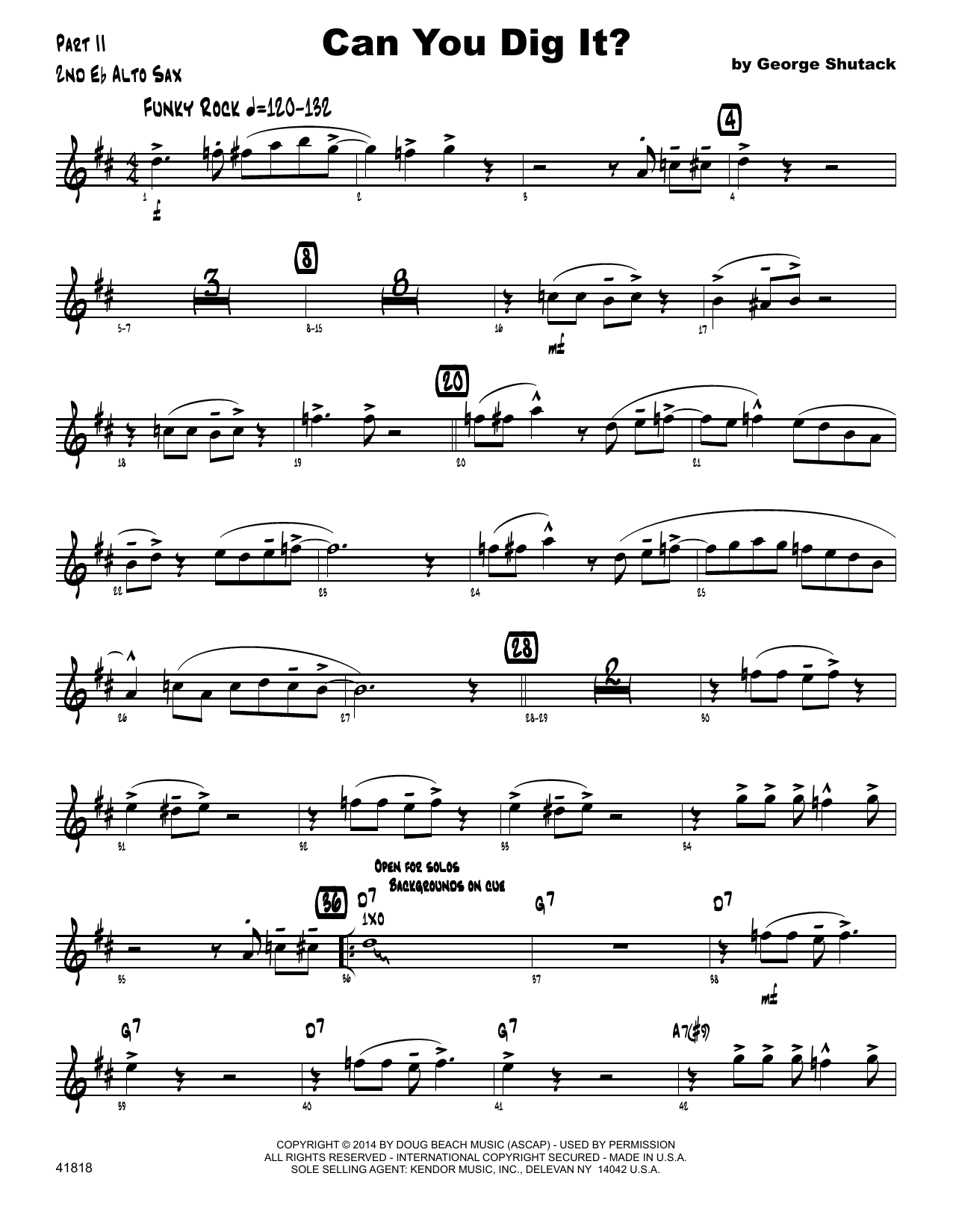 Download George Shutack Can You Dig It? - 2nd Eb Alto Saxophone Sheet Music