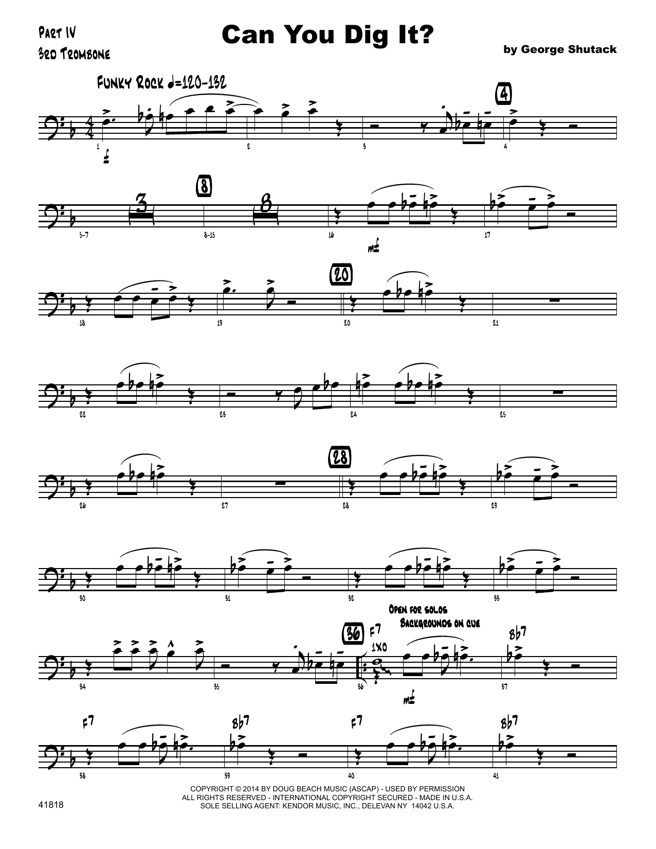 Download George Shutack Can You Dig It? - 3rd Trombone Sheet Music
