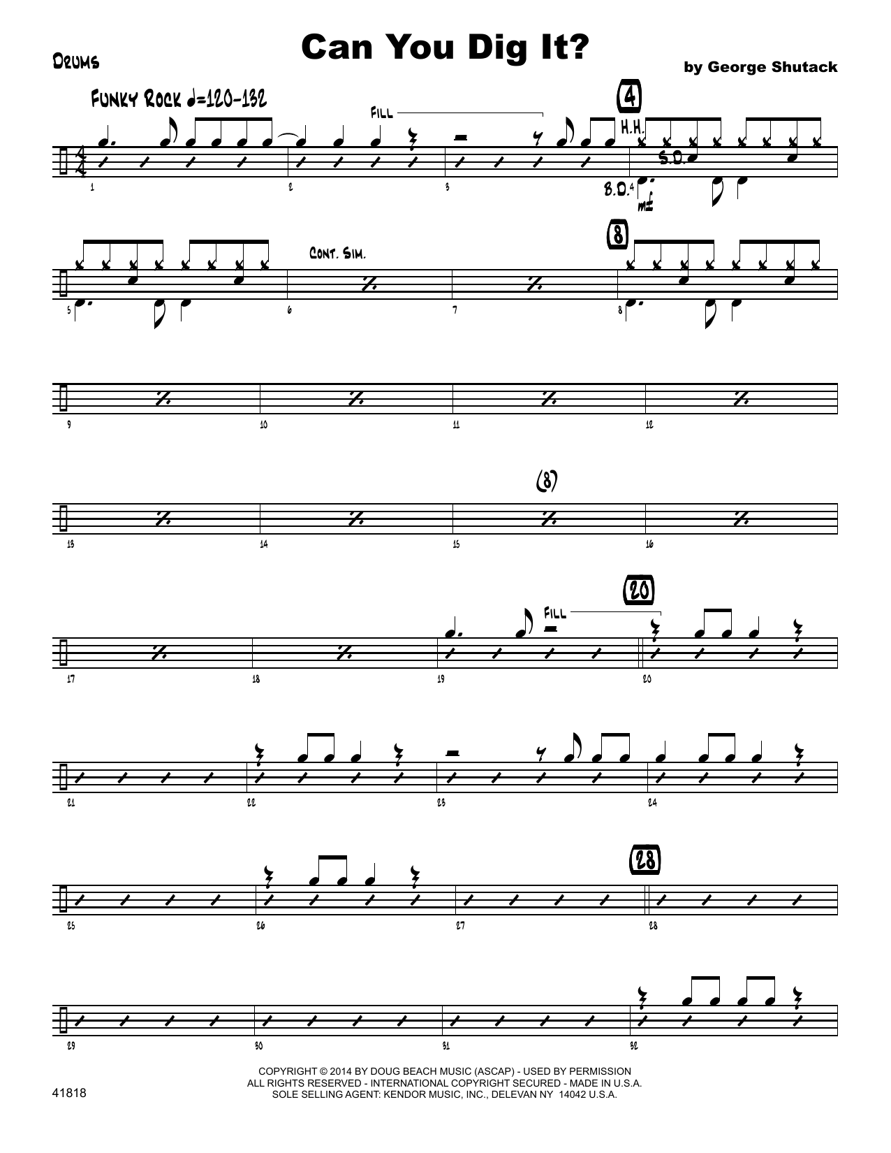 Download George Shutack Can You Dig It? - Drum Set Sheet Music