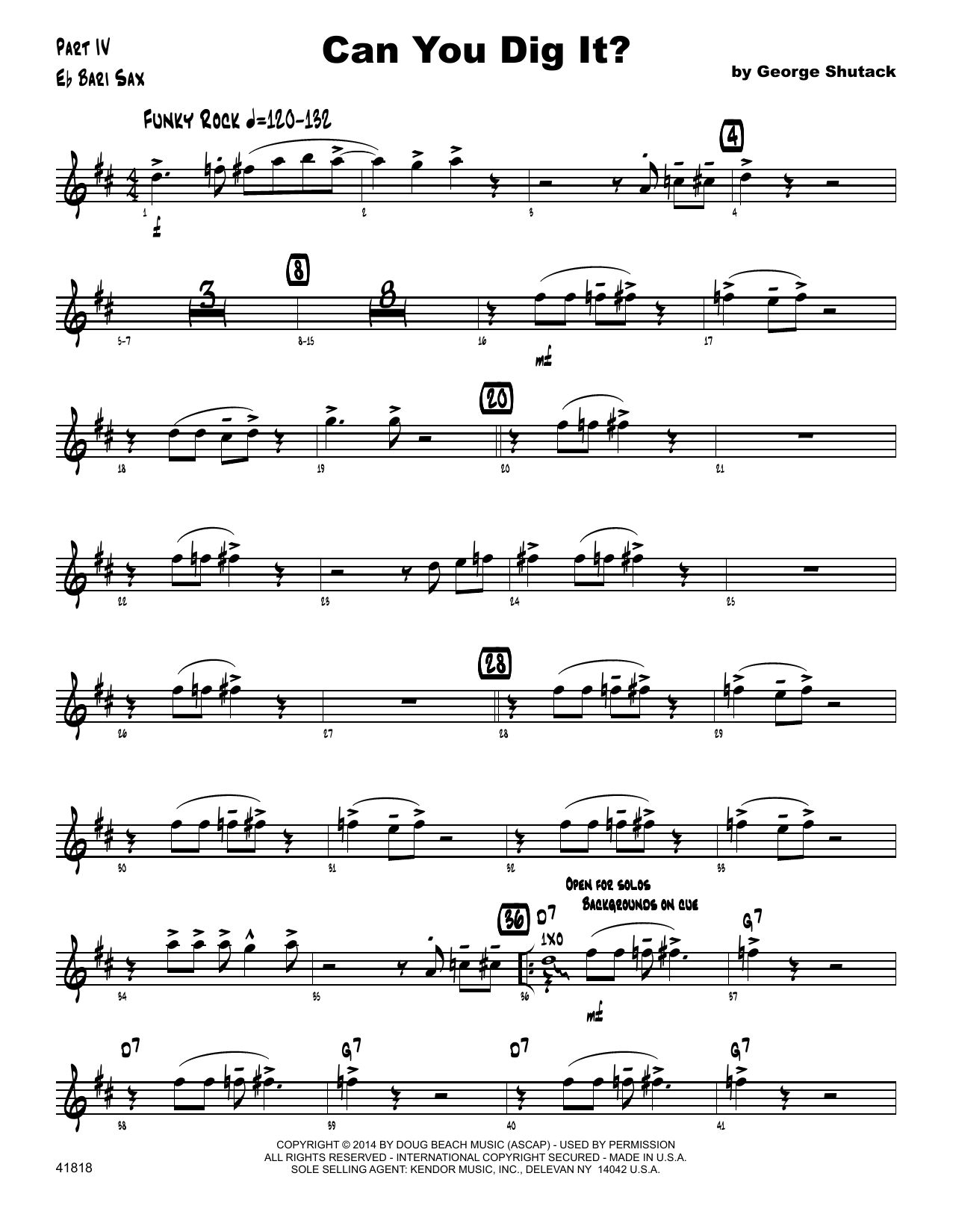 Download George Shutack Can You Dig It? - Eb Baritone Saxophone Sheet Music