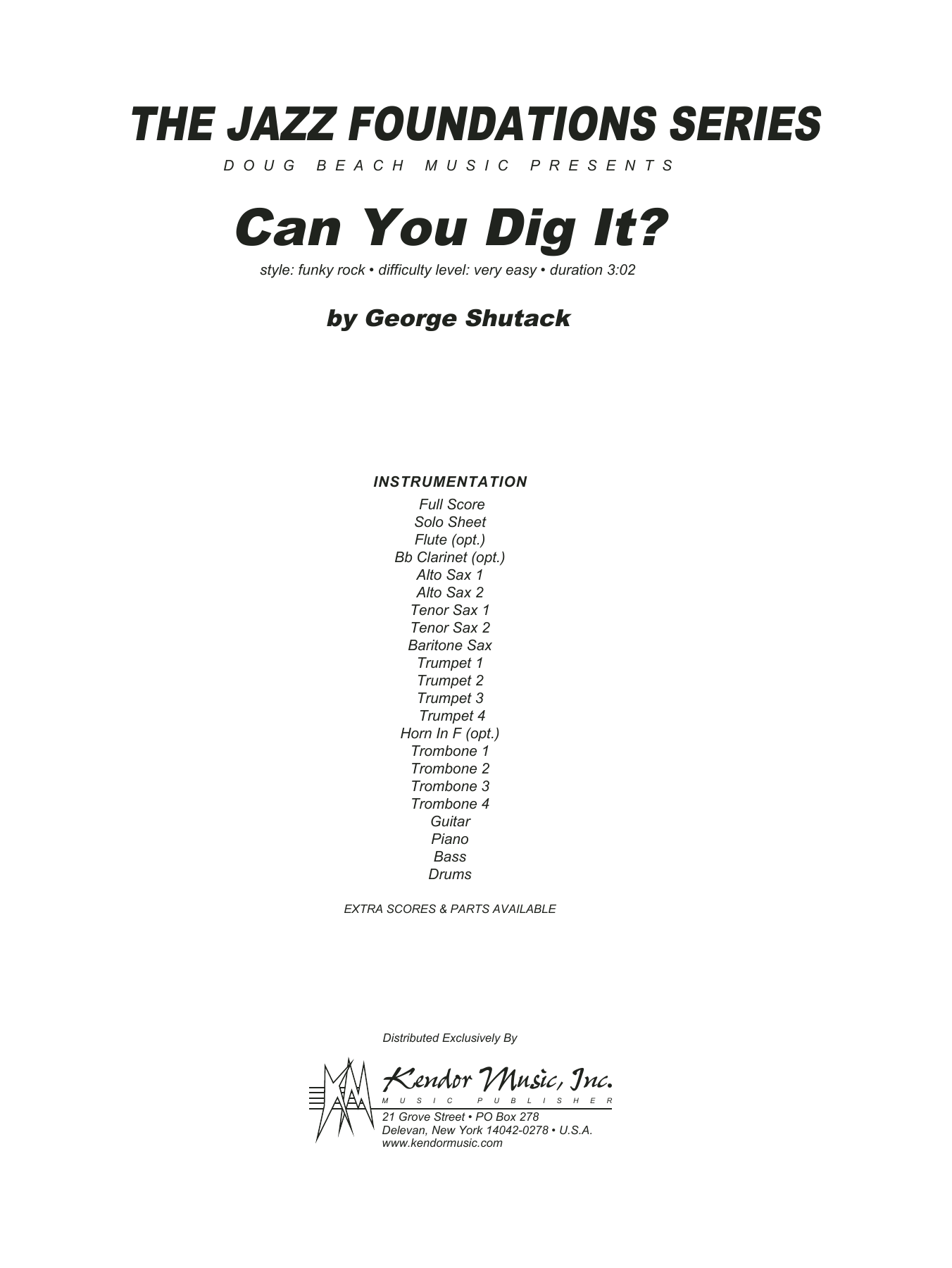 Download George Shutack Can You Dig It? - Full Score Sheet Music