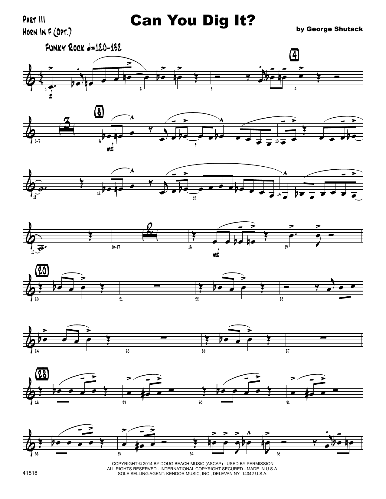 Download George Shutack Can You Dig It? - Horn in F Sheet Music