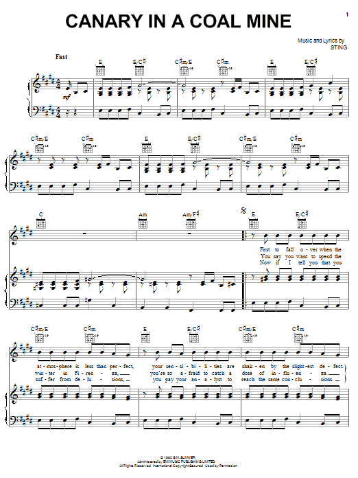 Download The Police Canary In A Coalmine Sheet Music