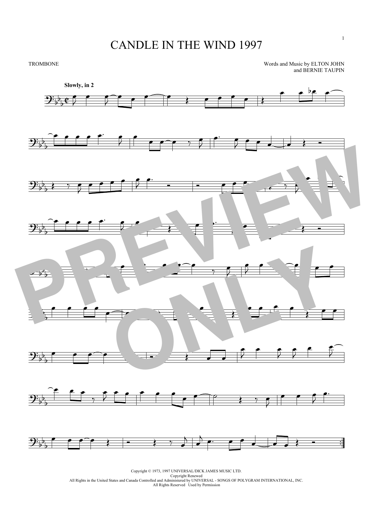 Download Elton John Candle In The Wind 1997 Sheet Music