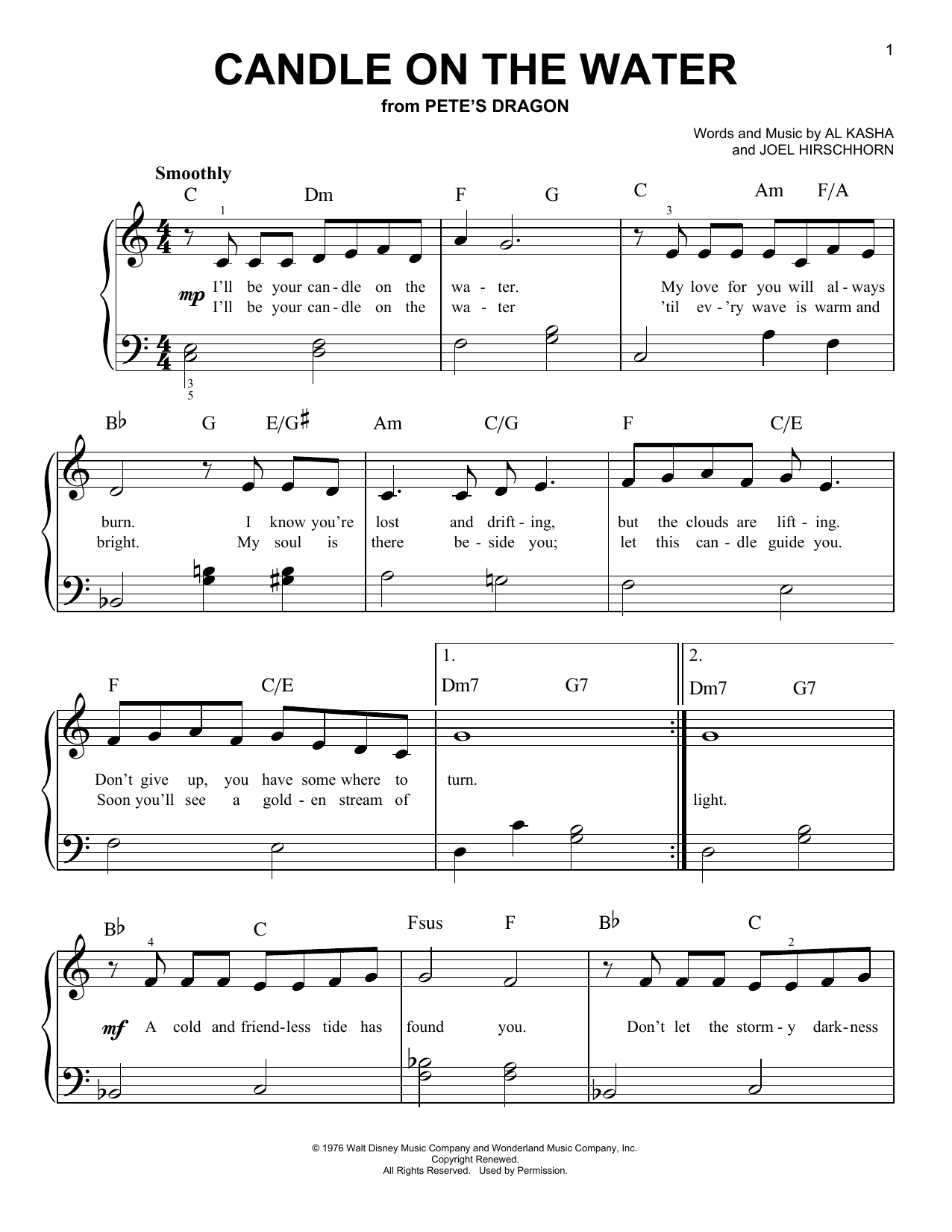 Download Al Kasha & Joel Hirschhorn Candle On The Water (from Pete's Dragon Sheet Music
