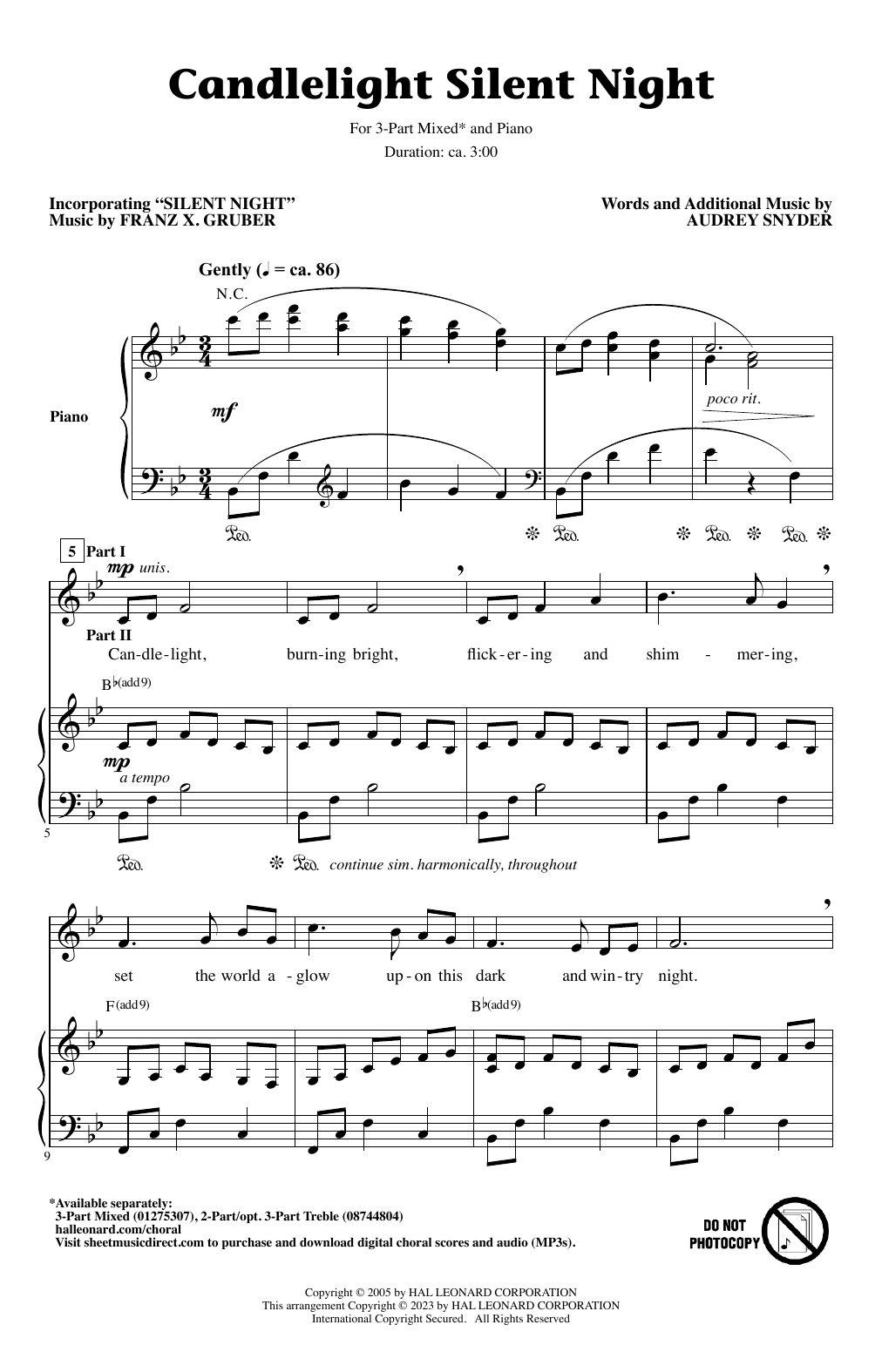 Download Audrey Snyder Candlelight Silent Night Sheet Music