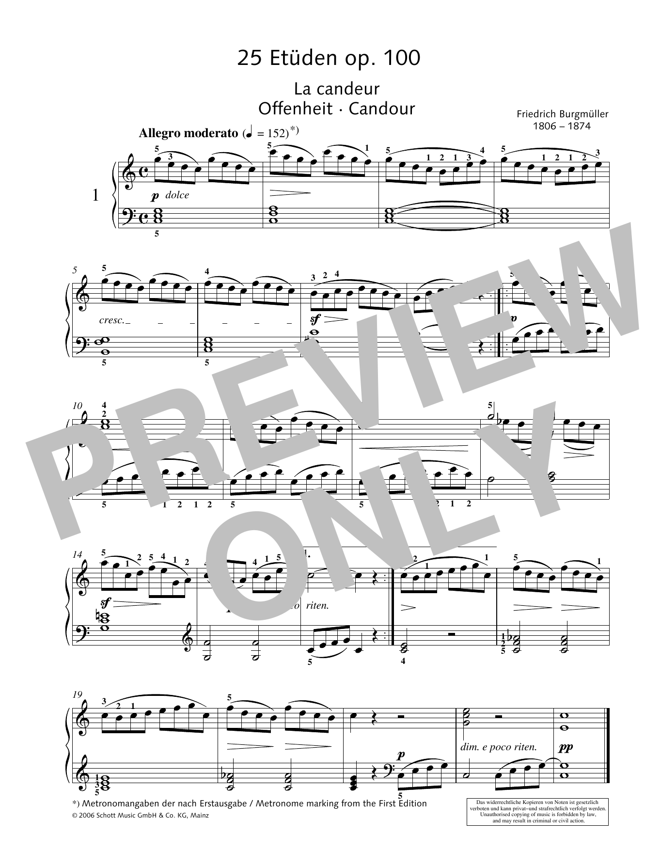 Download Friedrich Burgmuller Candour Sheet Music