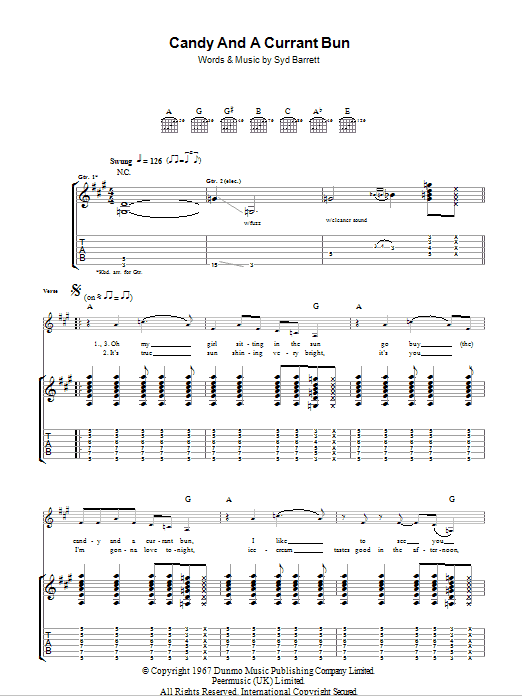 Download Pink Floyd Candy And A Currant Bun Sheet Music