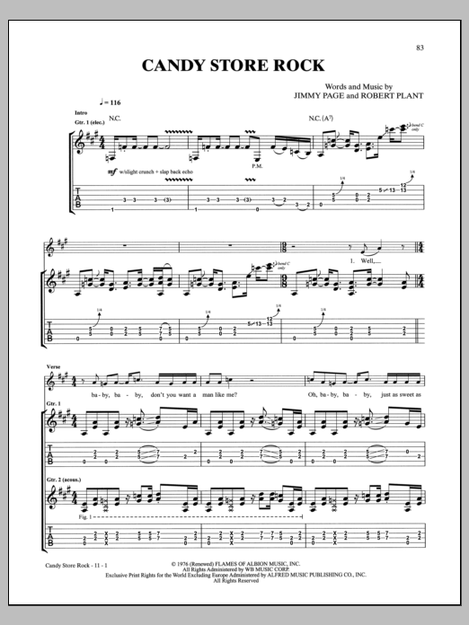 Download Led Zeppelin Candy Store Rock Sheet Music