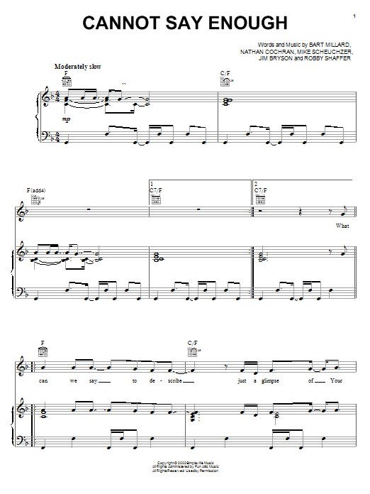 Download MercyMe Cannot Say Enough Sheet Music