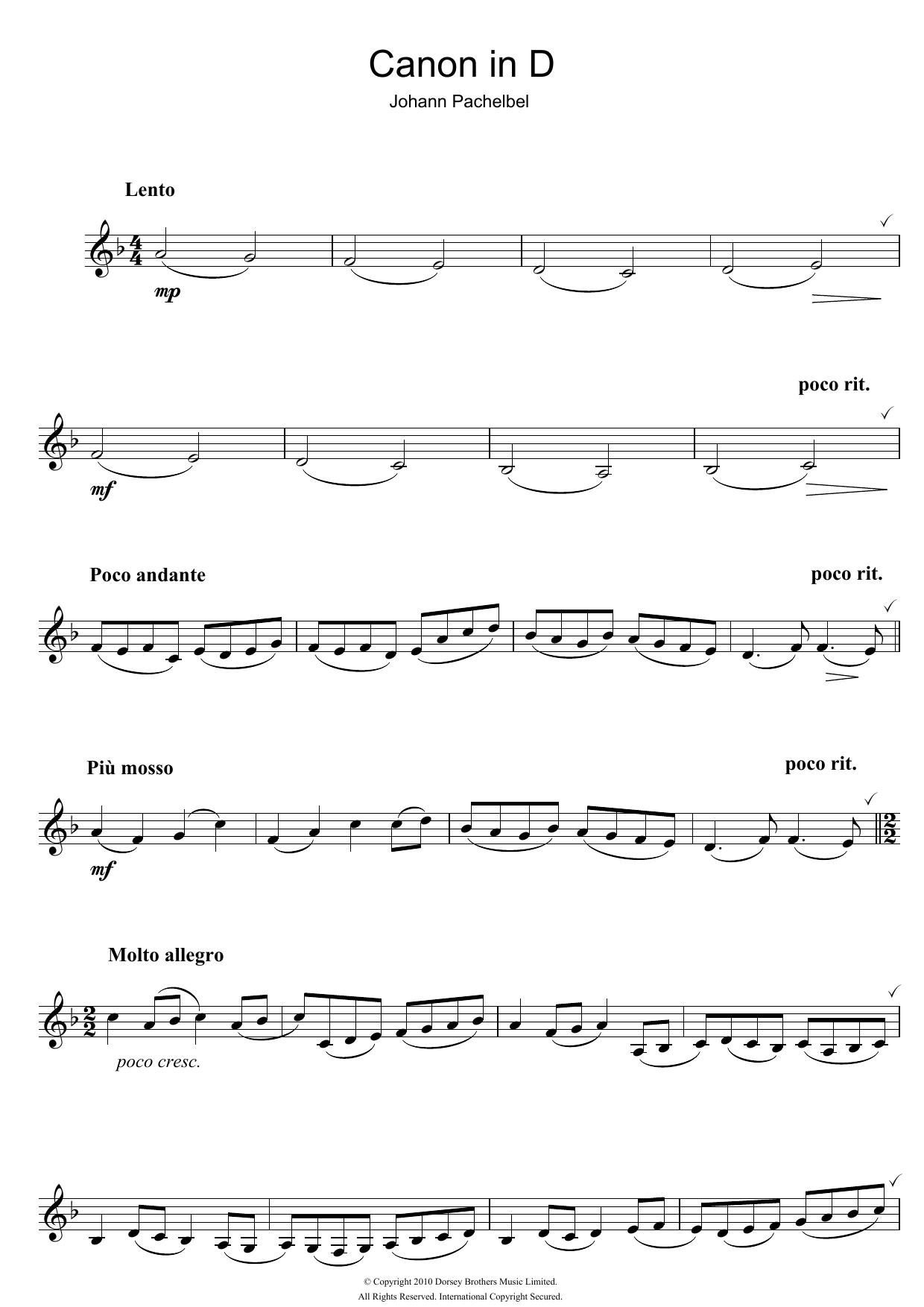 Download Johann Pachelbel Canon in D Sheet Music