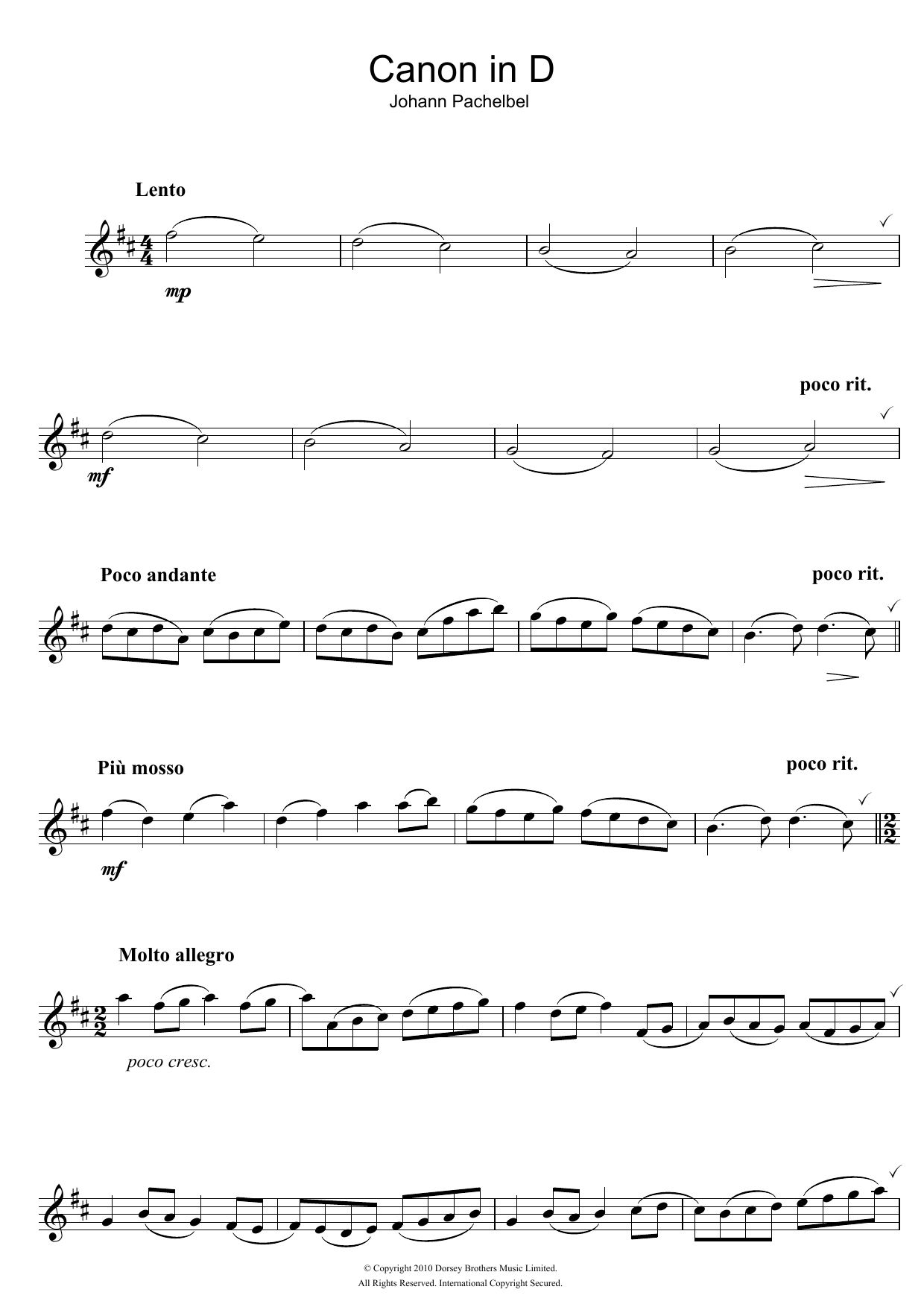 Download Johann Pachelbel Canon in D Sheet Music