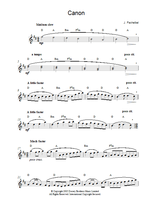Download Johann Pachelbel Pachelbel's Canon In D Major Sheet Music