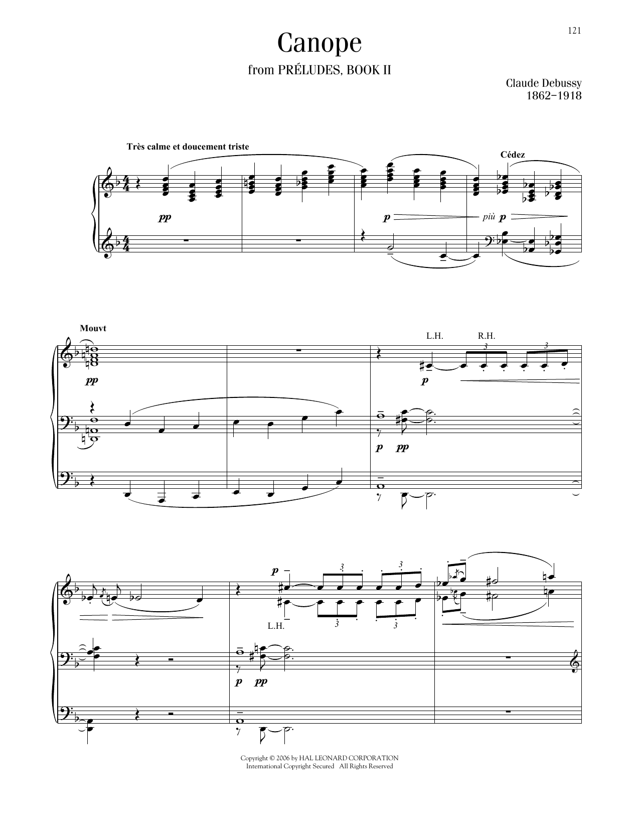 Claude Debussy Canope sheet music notes printable PDF score