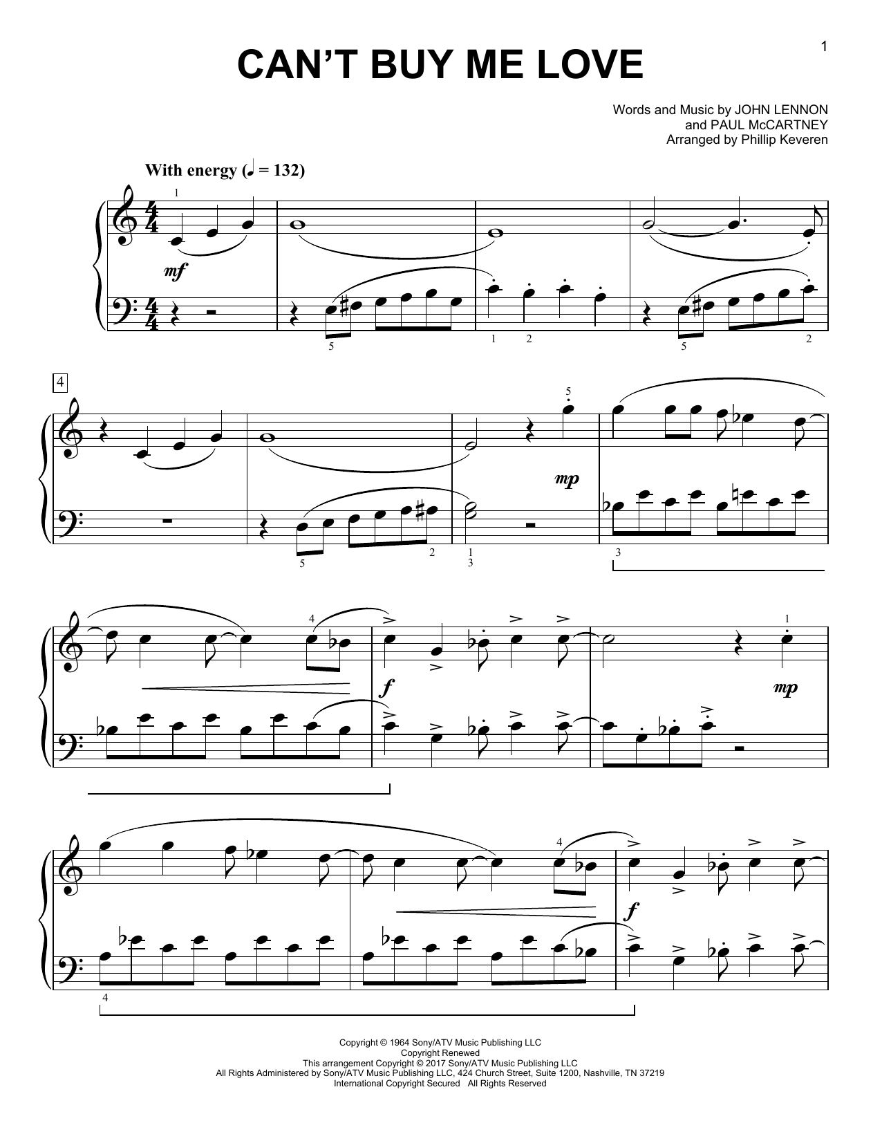Download The Beatles Can't Buy Me Love [Classical version] ( Sheet Music