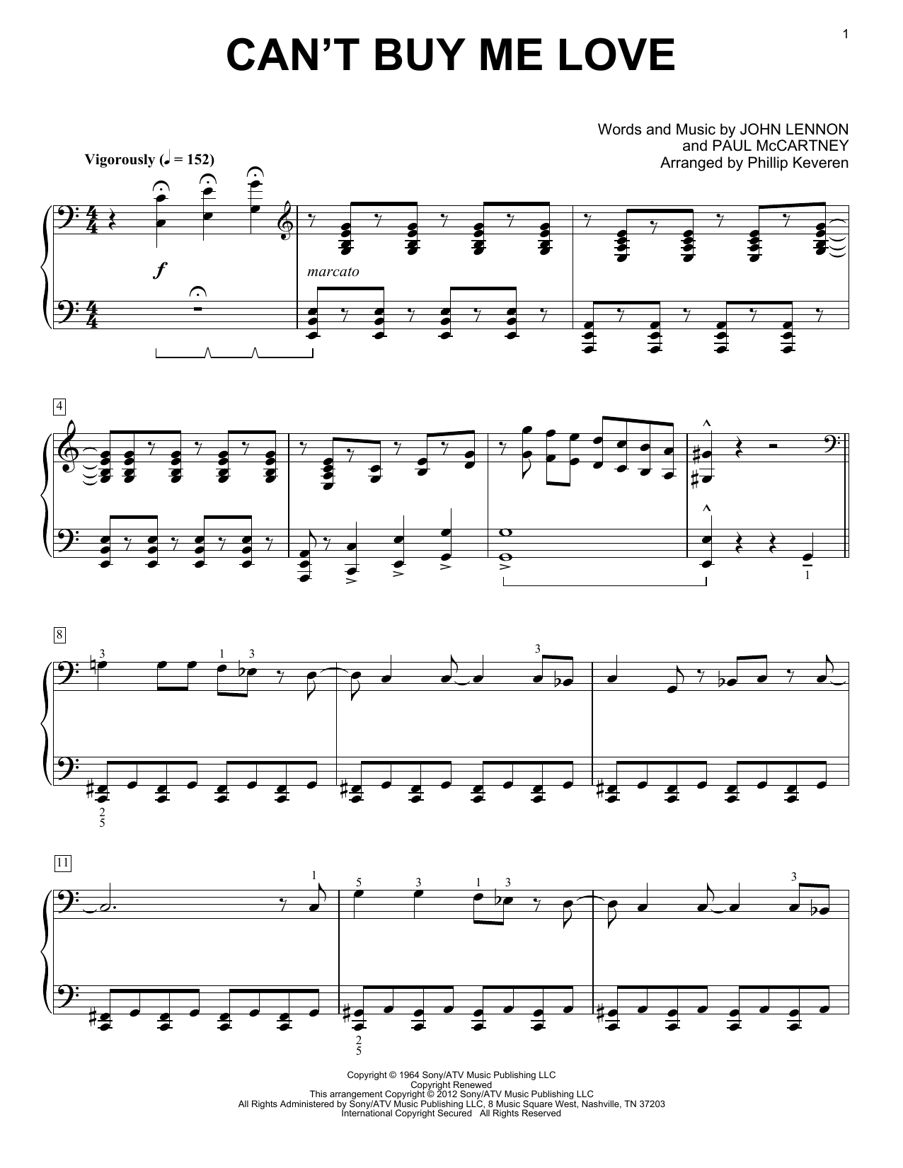 Download The Beatles Can't Buy Me Love [Classical version] ( Sheet Music