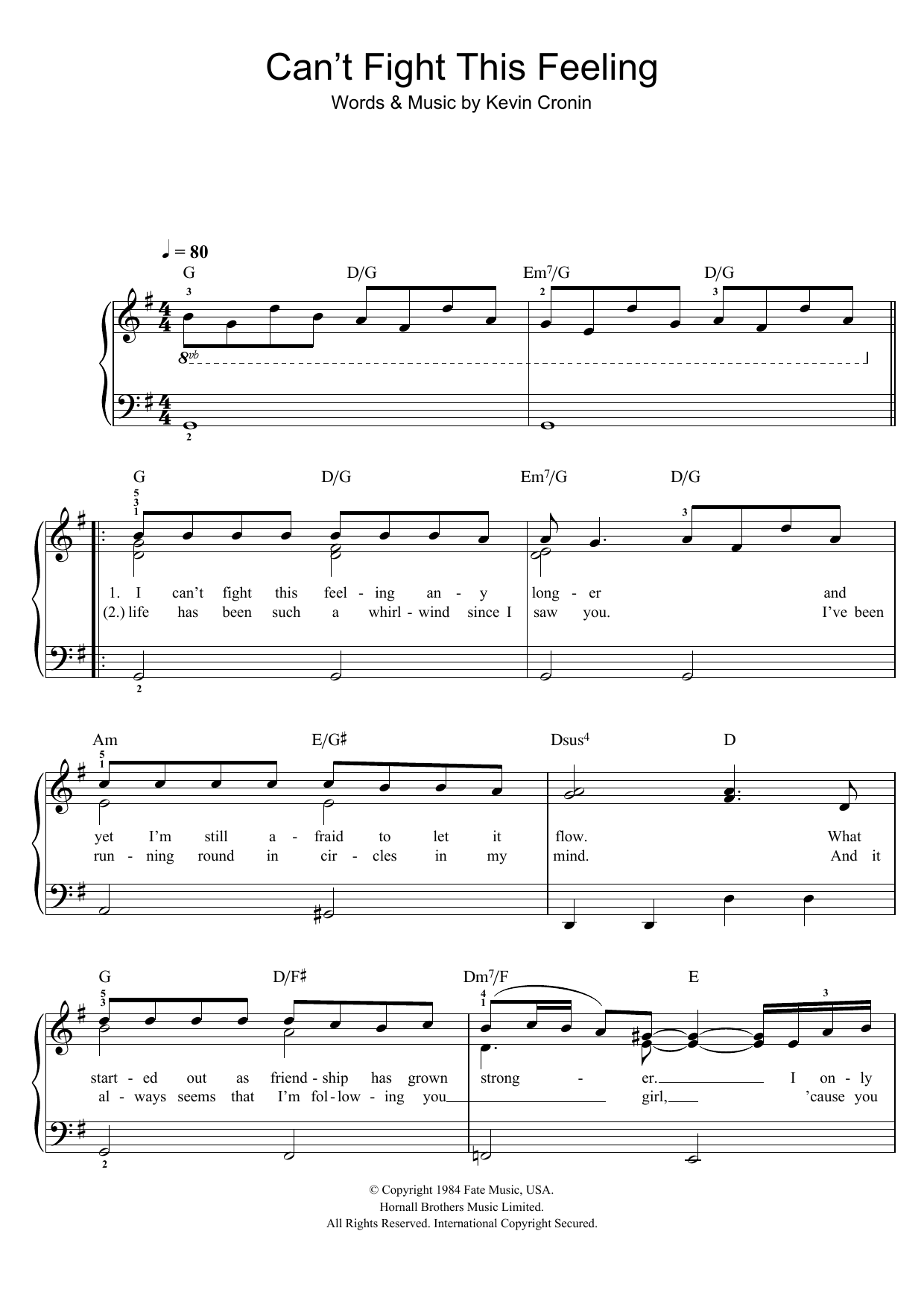 Download Glee Cast Can't Fight This Feeling Sheet Music