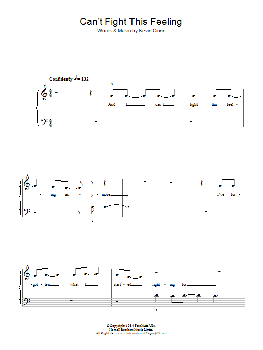 Download REO Speedwagon Can't Fight This Feeling Sheet Music