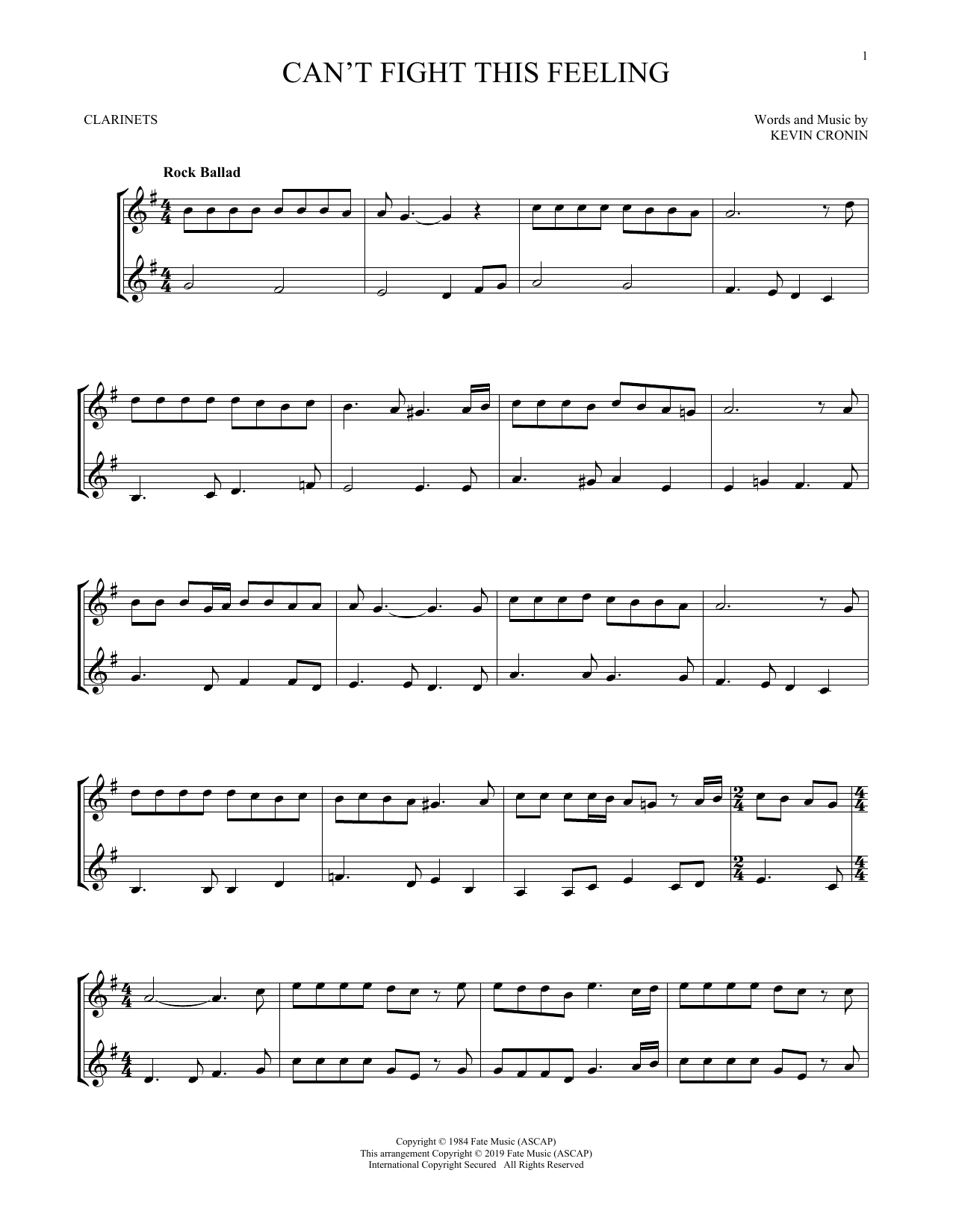 Download REO Speedwagon Can't Fight This Feeling Sheet Music