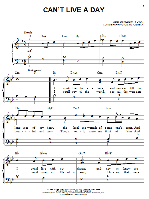 Download Avalon Can't Live A Day Sheet Music