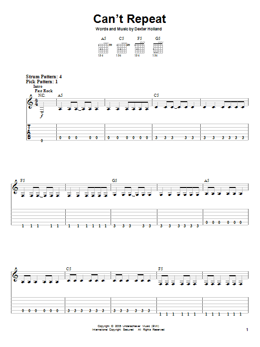 Download The Offspring Can't Repeat Sheet Music