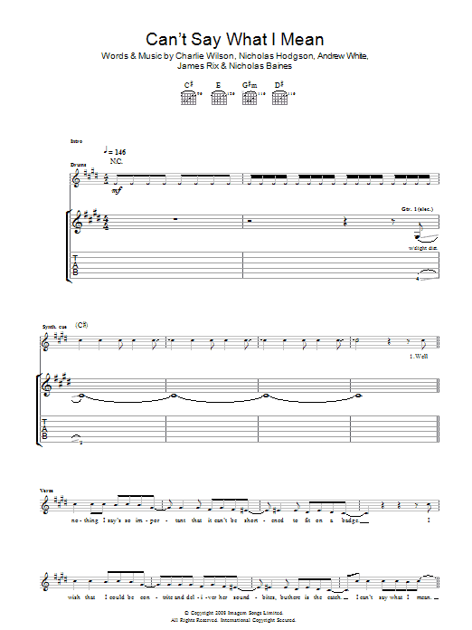 Download Kaiser Chiefs Can't Say What I Mean Sheet Music