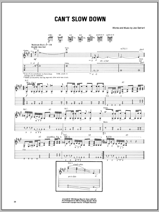 Download Joe Satriani Can't Slow Down Sheet Music