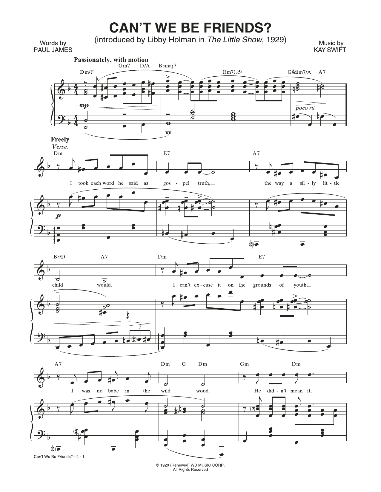 Download Kay Swift & Paul James Can't We Be Friends (from The Little Sh Sheet Music