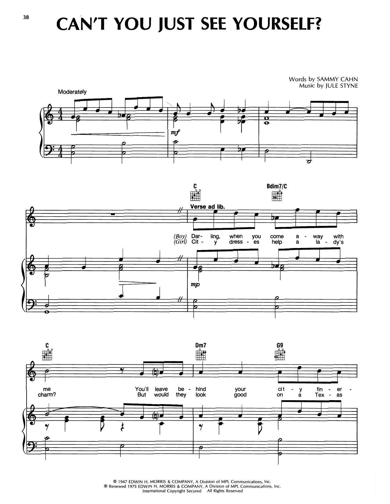 Download Jule Styne Can't You Just See Yourself? (from High Sheet Music