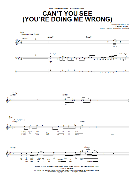 Download Tower Of Power Can't You See (You're Doing Me Wrong) Sheet Music