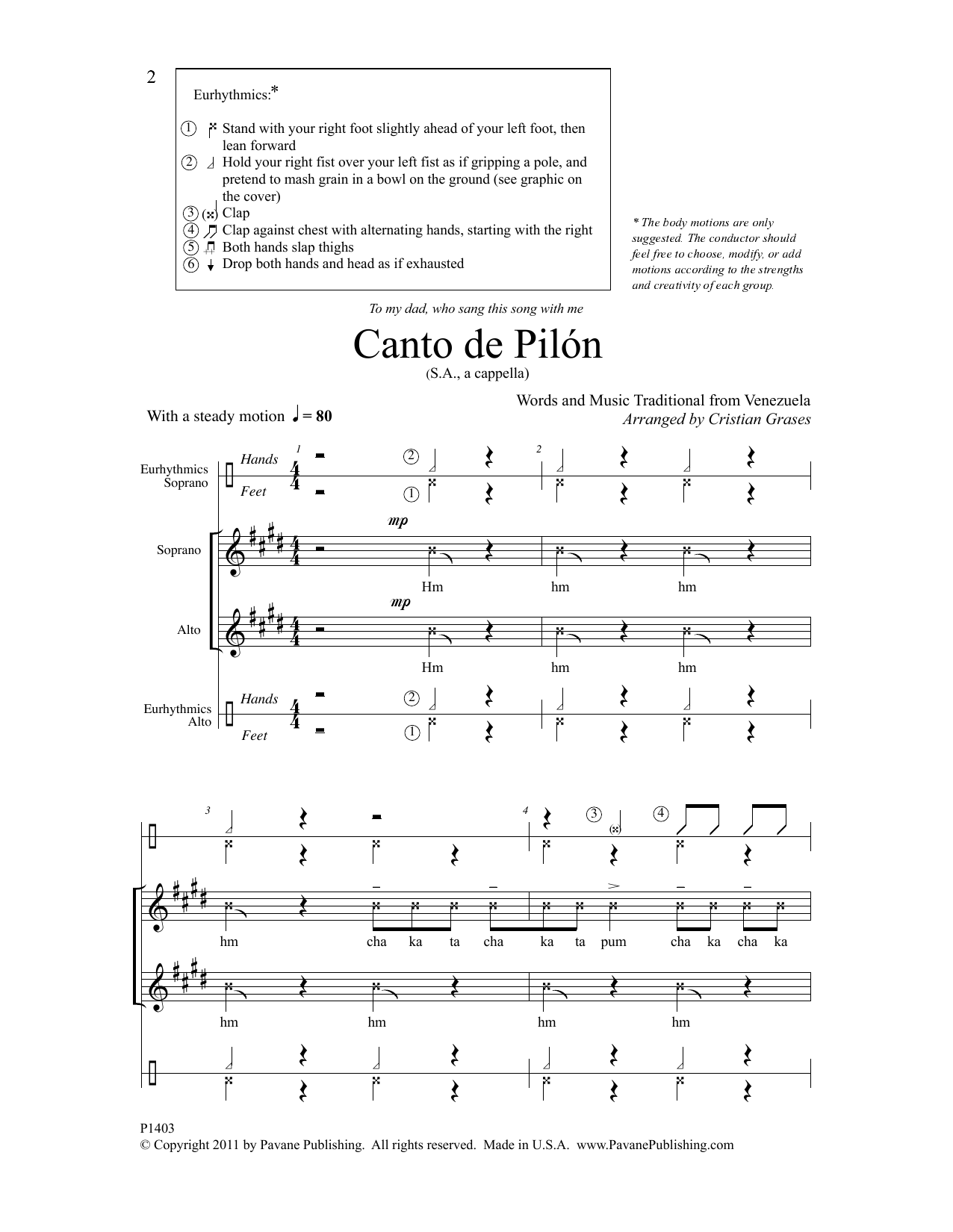 Download Cristian Grases Canto de Pilon Sheet Music