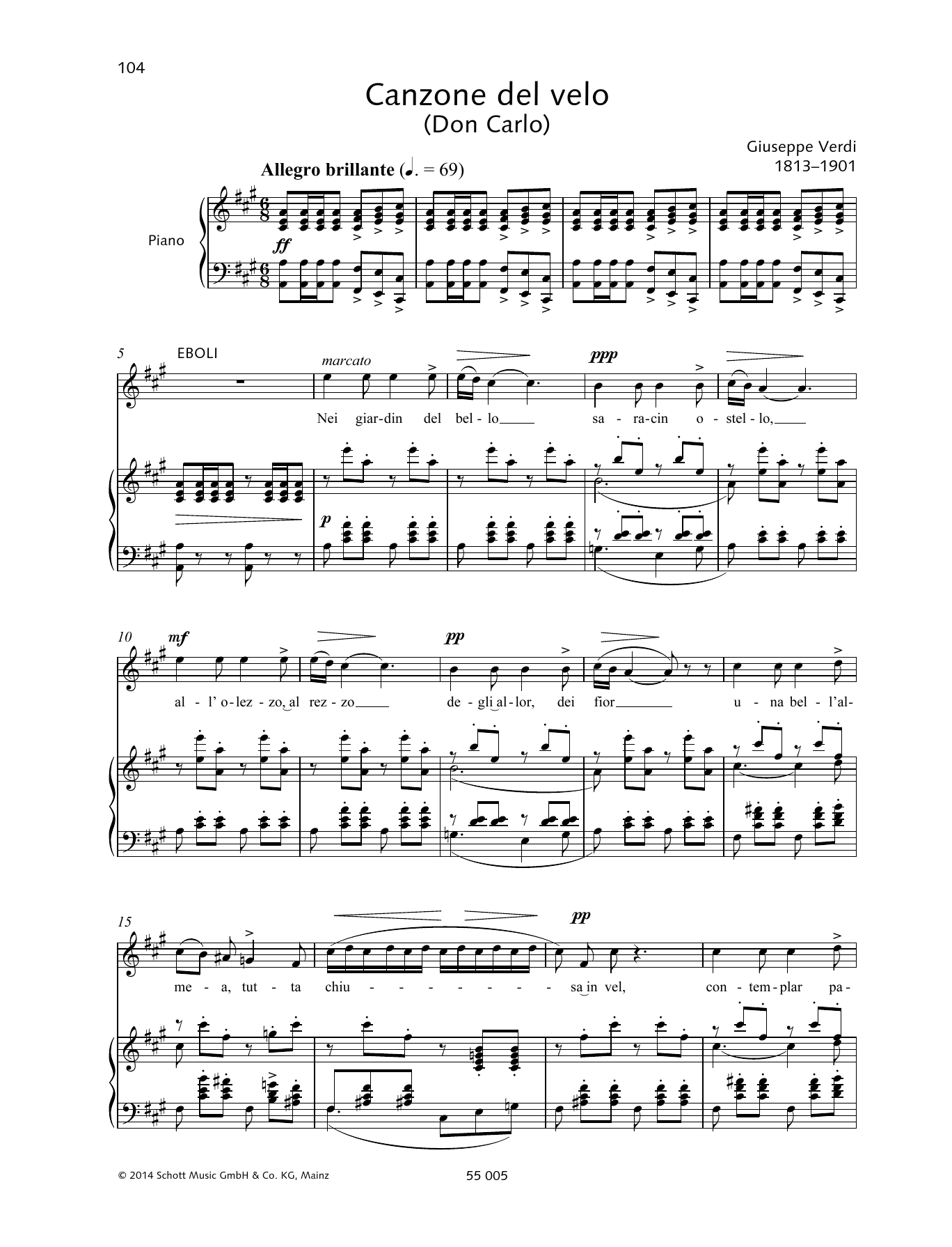 Download Giuseppe Verdi Canzone del velo Sheet Music