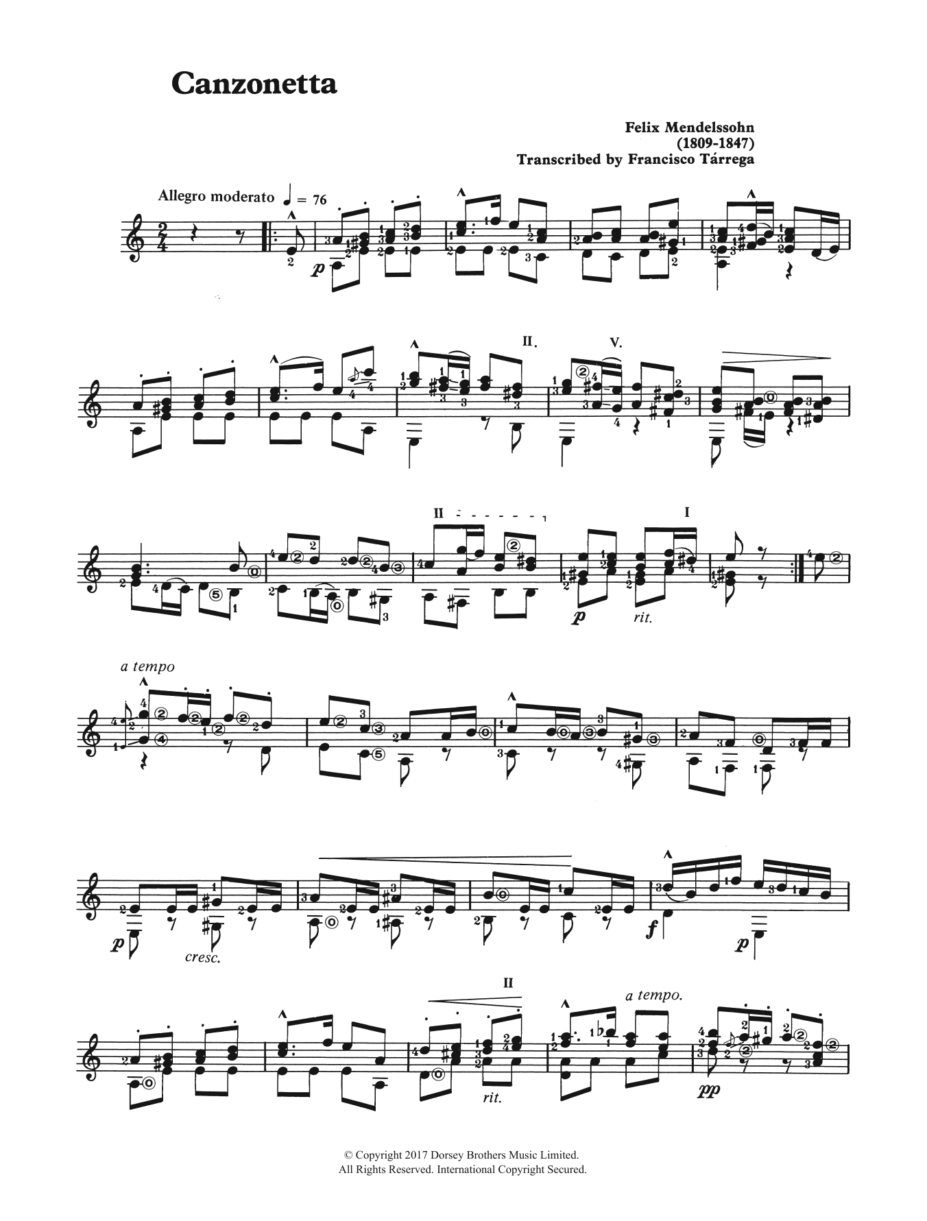 Download Felix Mendelssohn Canzonetta (from The String Quartet, Op Sheet Music