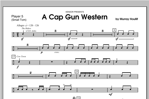 Download Houllif Cap Gun Western, A - Percussion 5 Sheet Music