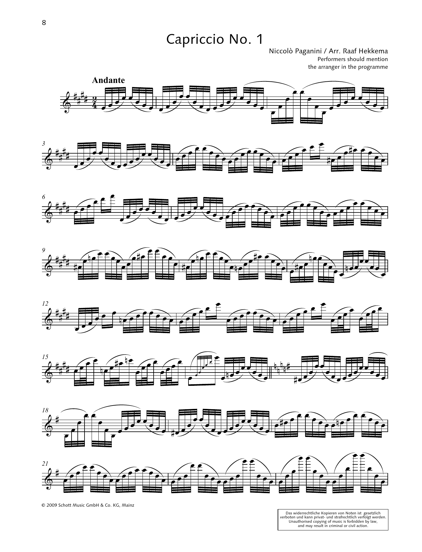 Download Niccolo Paganini Capriccio No. 1 Sheet Music