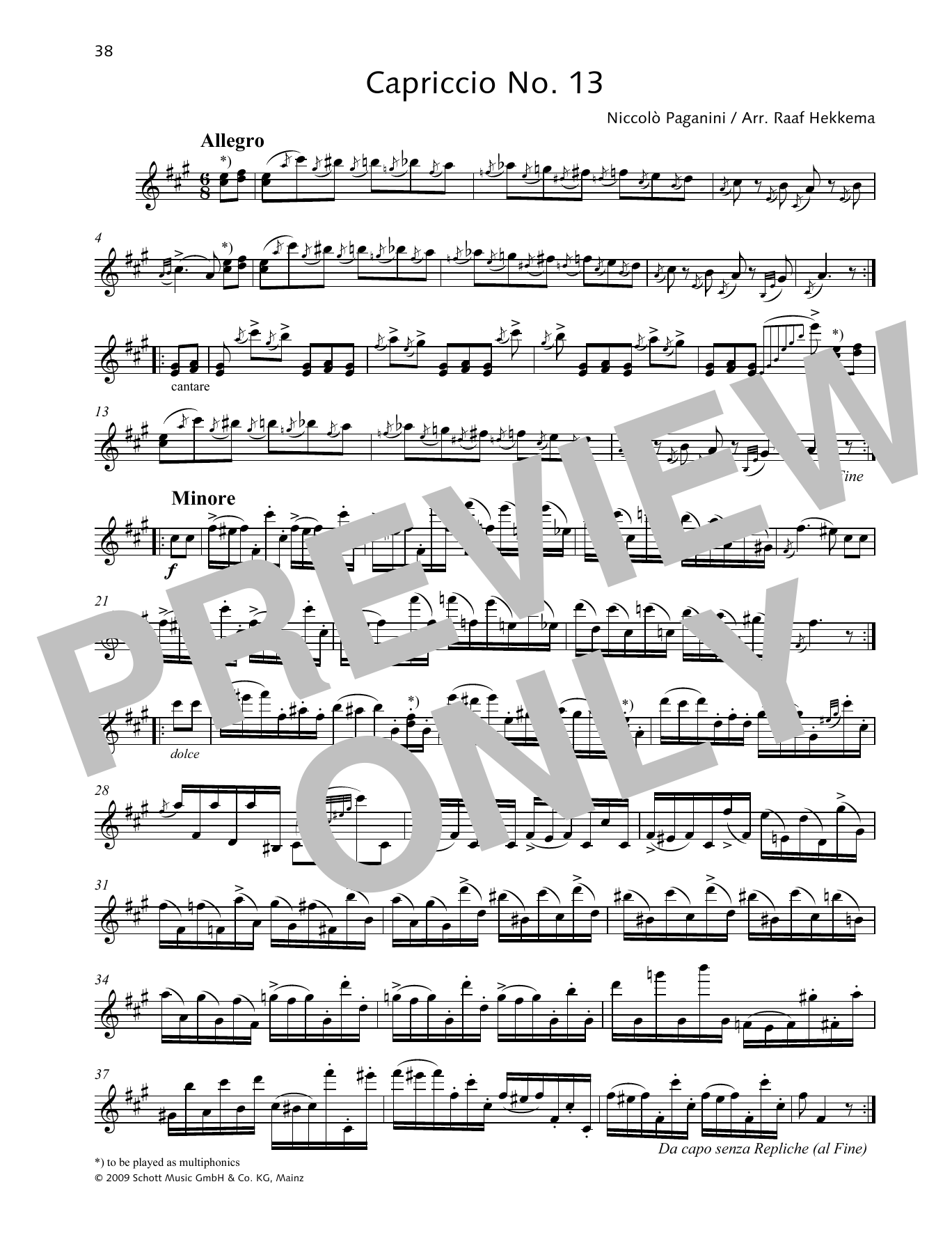 Download Niccolo Paganini Capriccio No. 13 Sheet Music