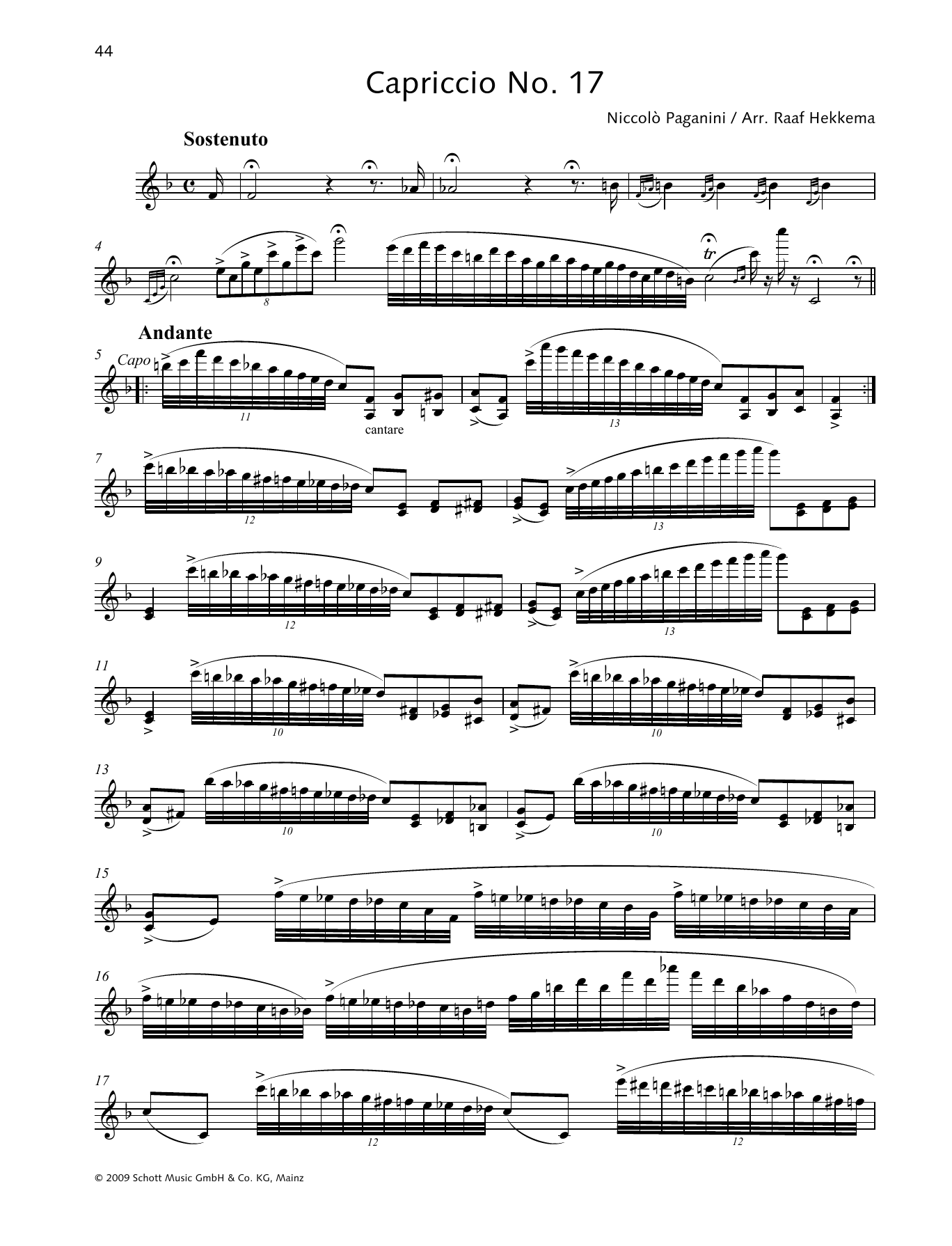 Download Niccolo Paganini Capriccio No. 17 Sheet Music