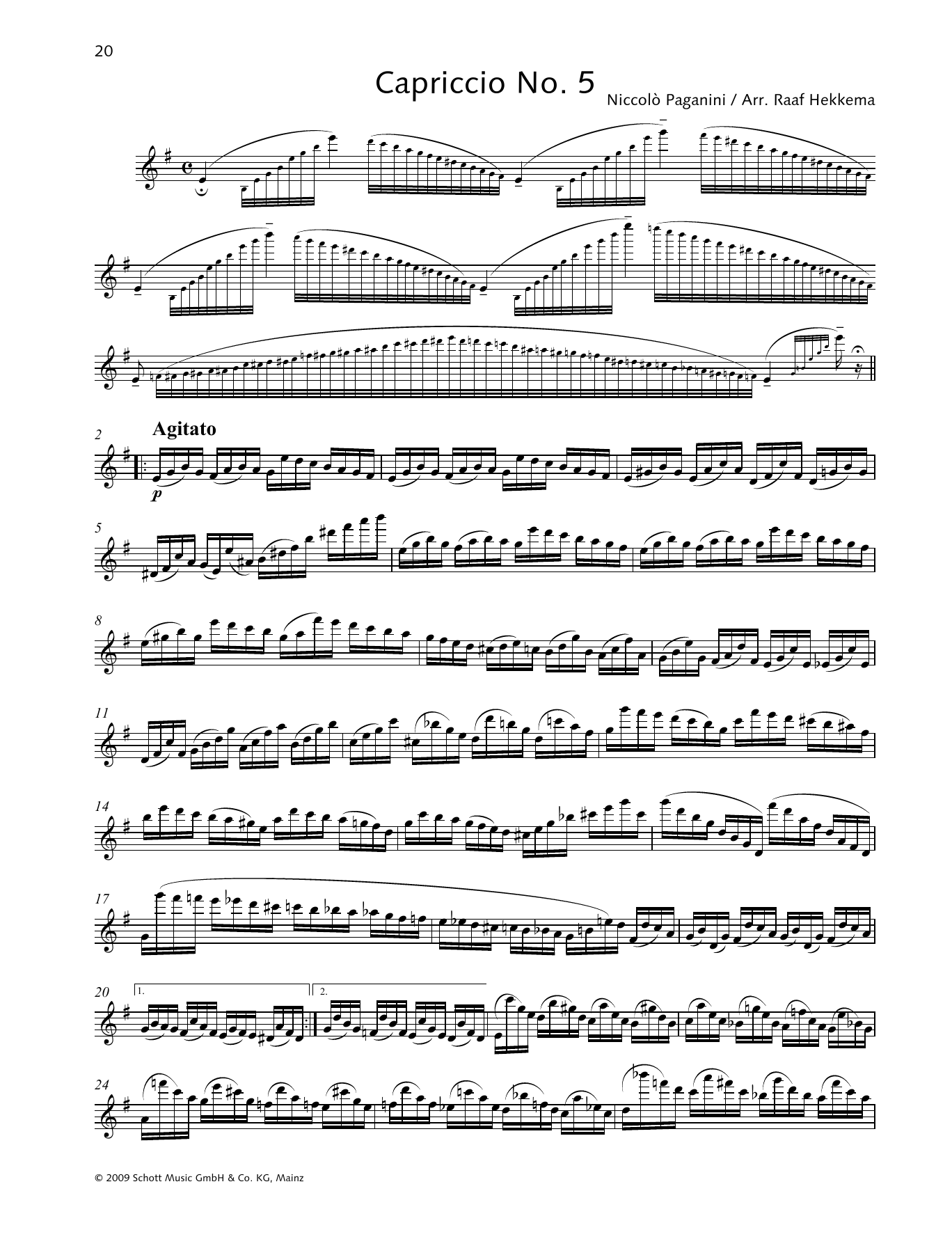 Download Niccolo Paganini Capriccio No. 5 Sheet Music
