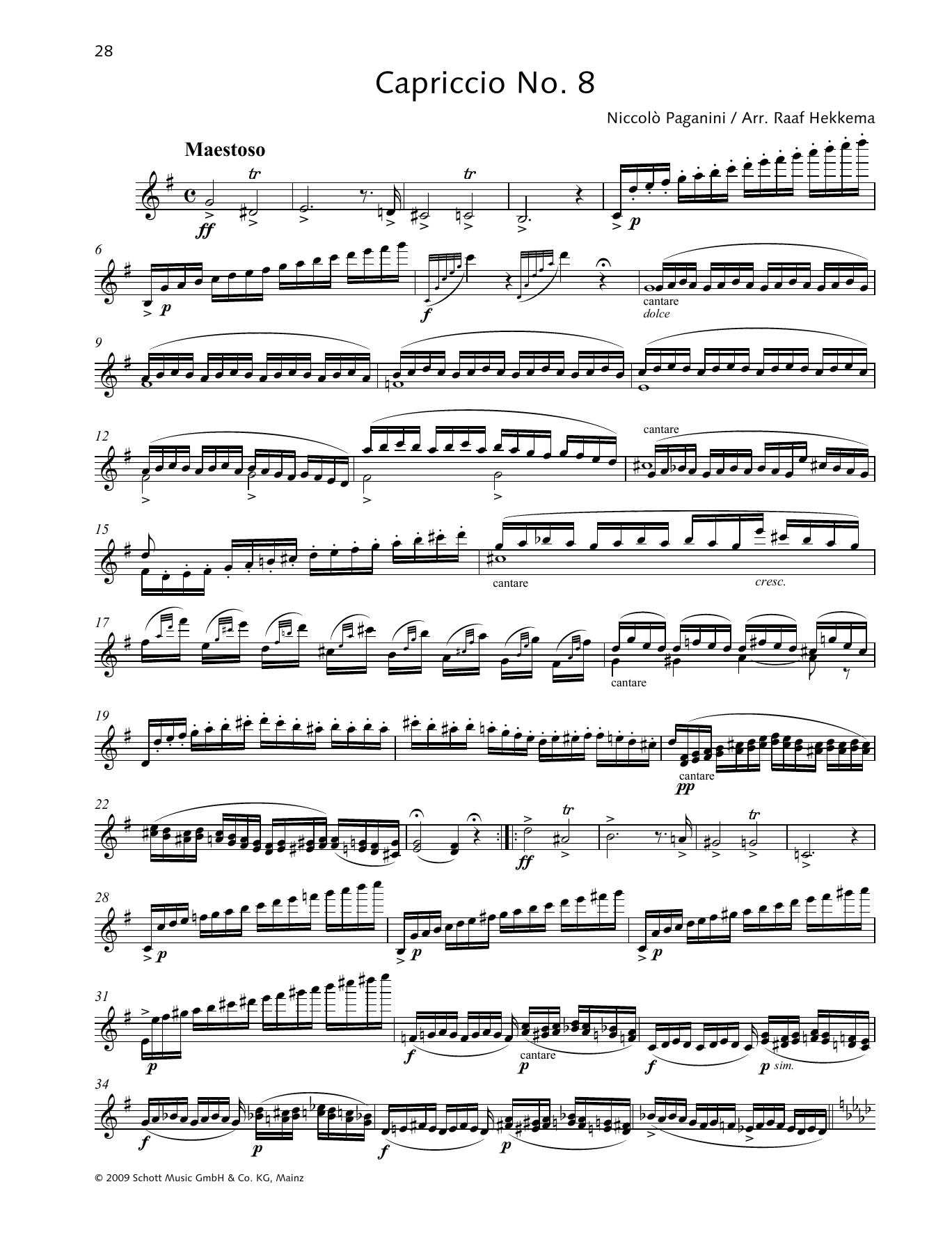 Download Niccolo Paganini Capriccio No. 8 Sheet Music