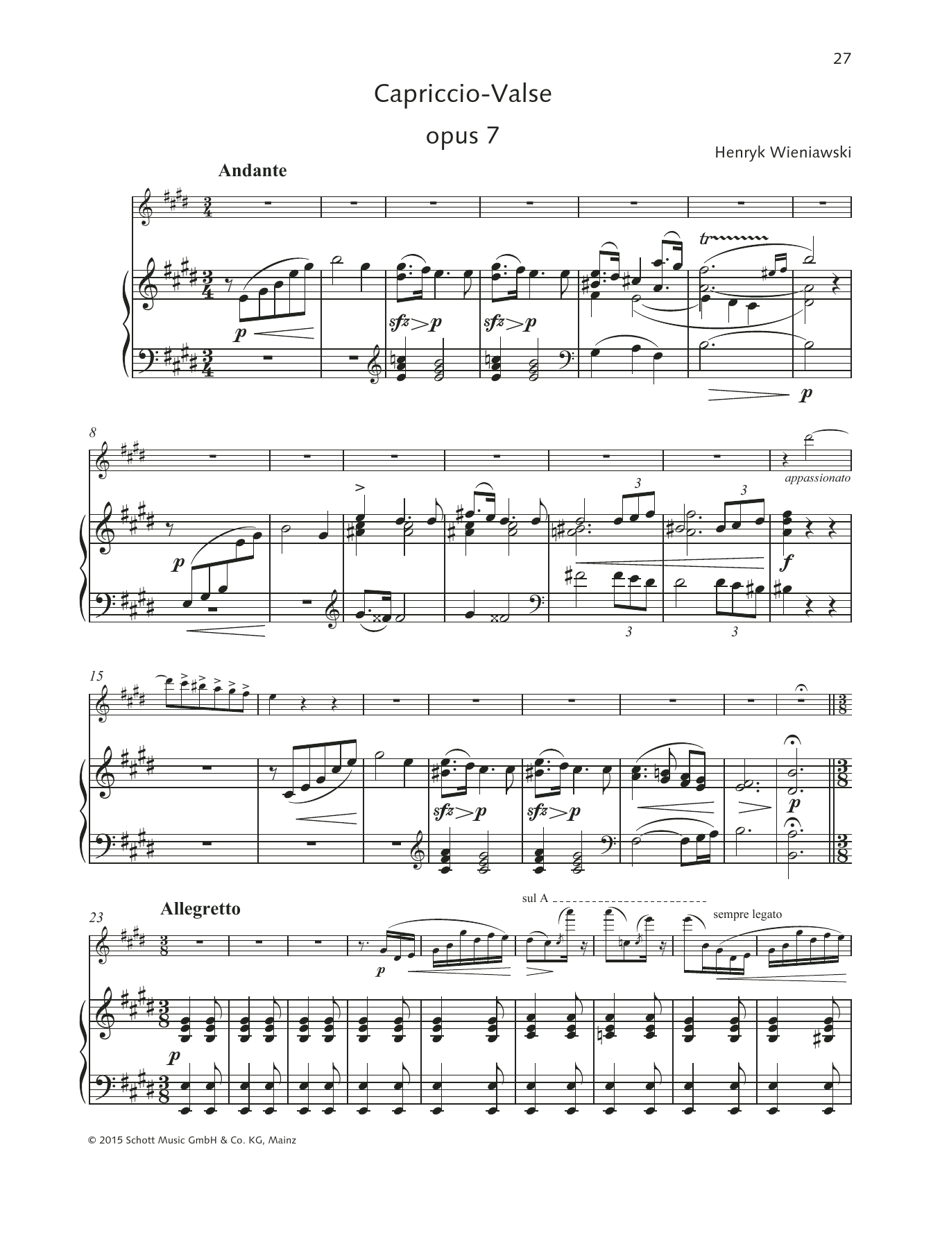 Download Henryk Wieniawski Capriccio-Valse Sheet Music