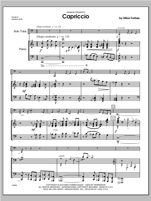Download Forbes Capriccio - Piano/Score Sheet Music