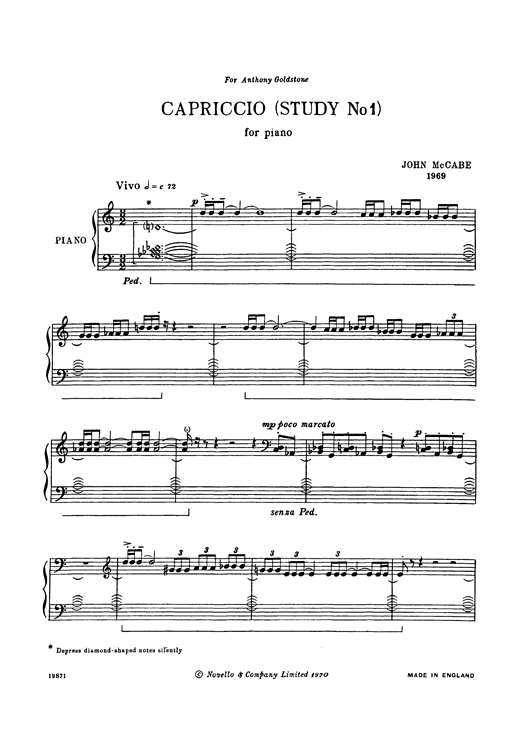 Download John McCabe Capriccio (Study No. 1) Sheet Music