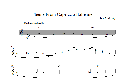 Pyotr Ilyich Tchaikovsky Capriccio Italienne sheet music notes printable PDF score