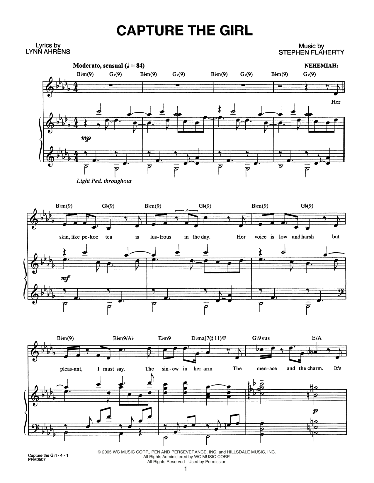 Download Lynn Ahrens and Stephen Flaherty Capture The Girl (from Dessa Rose: A Ne Sheet Music